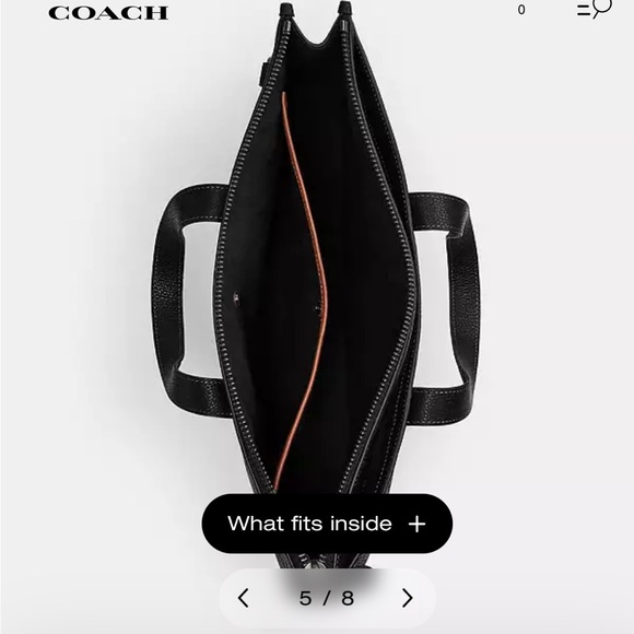 Coach Black Leather Men's Briefcase